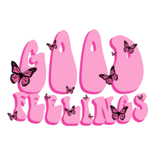 Good Feelings 70s Cute Butterfly Illustration Sticker