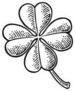 Good Luck Four Leaf Clover Engraving Sticker