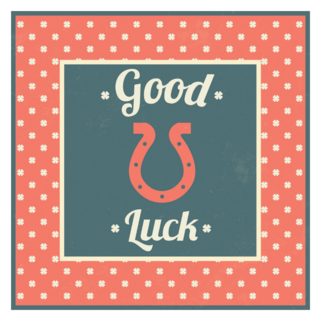 Good Luck Horseshoe Square Sticker
