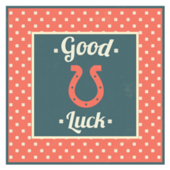 Good Luck Horseshoe Square Sticker