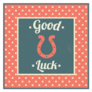 Good Luck Horseshoe Square Sticker