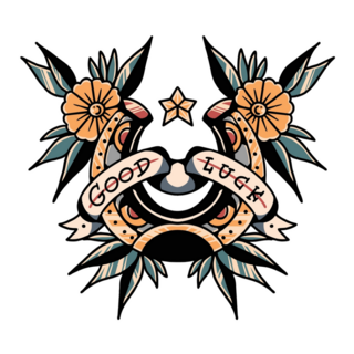 Good Luck Horseshoe Tattoo Sticker