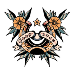 Good Luck Horseshoe Tattoo Sticker