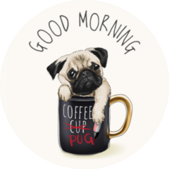 Good Morning Pug Sticker