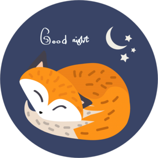 Good Night Fox Sticker