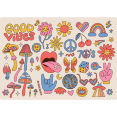 Good Vibes 70s Sticker Sheet 