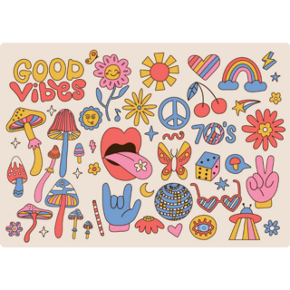 Good Vibes 70s Sticker Sheet 