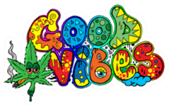 Good Vibes Art Illustration Marijuana Sticker