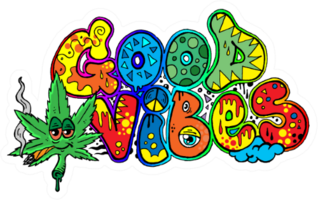 Good Vibes Art Illustration Marijuana Sticker
