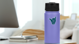 Good Vibes Lettering, Shaka Surf Hand Sign Sticker on a Water Bottle (New) example