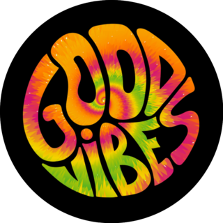 Good Vibes Quote Tie Dye Psychedelic Lettering Sticker