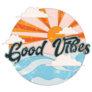 Good Vibes Retro Slogan California Illustration Sticker