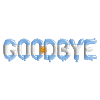 Goodbye Balloons With Argentina Flag Sticker
