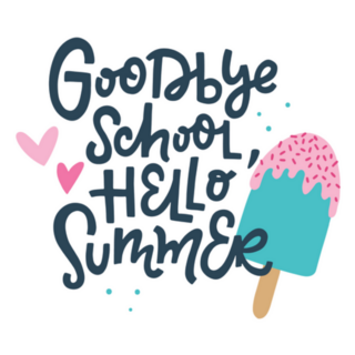 Goodbye School, Hello Summer Lettering Sticker