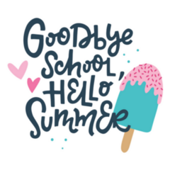 Goodbye School, Hello Summer Lettering Sticker
