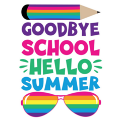 Goodbye School Hello Summer Rainbow Lettering Sticker