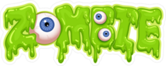 Gooey Zombie Word Sticker