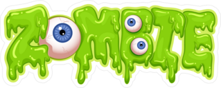 Gooey Zombie Word Sticker