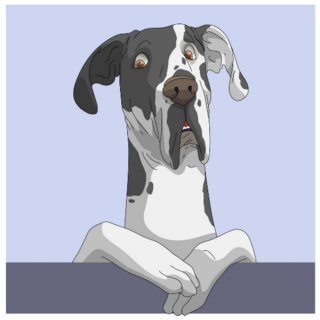 Goofy Great Dane Sticker