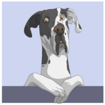 Goofy Great Dane Sticker