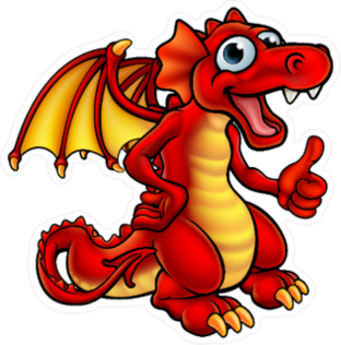 Goofy Red Dragon Sticker