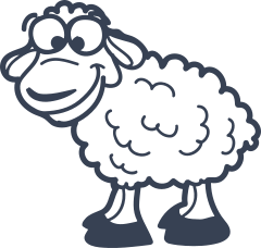 Goofy Sheep Lamb Sticker