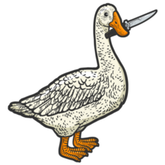 Goose and Knife Sticker