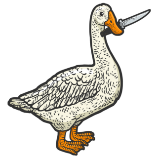 Goose and Knife Sticker