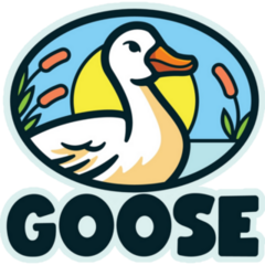 Goose Cartoon Lettering Sticker