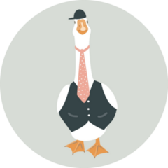 Goose In A Vest and Tie Sticker