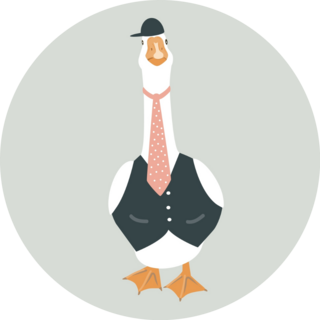 Goose In A Vest and Tie Sticker