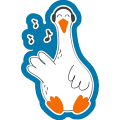 Goose Listening To Music Sticker