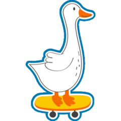Goose On Skateboard Sticker