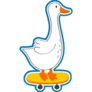 Goose On Skateboard Sticker