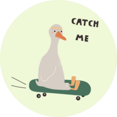 Goose On Skateboard Sticker