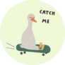 Goose On Skateboard Sticker