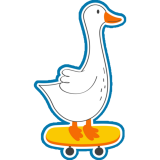 Goose On Skateboard Sticker
