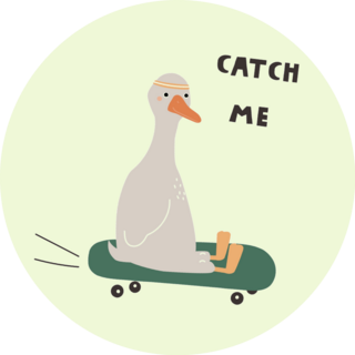 Goose On Skateboard Sticker