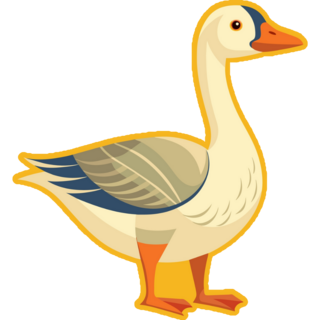 Goose On Yellow Sticker