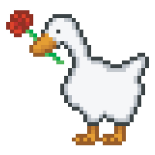 Goose Pixel Flower Sticker 