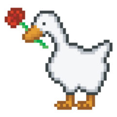 Goose Pixel Flower Sticker 