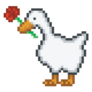 Goose Pixel Flower Sticker 