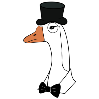 Goose Portrait In Monocle Sticker