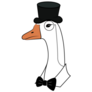 Goose Portrait In Monocle Sticker