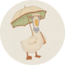 Goose Under Umbrella Sticker