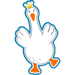 Goose Wearing Crown Sticker