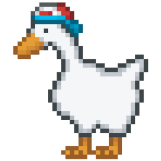 Goose With Cap Pixel Sticker