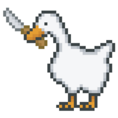 Goose With Knife Pixel Sticker