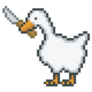Goose With Knife Pixel Sticker