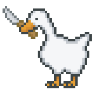 Goose With Knife Pixel Sticker